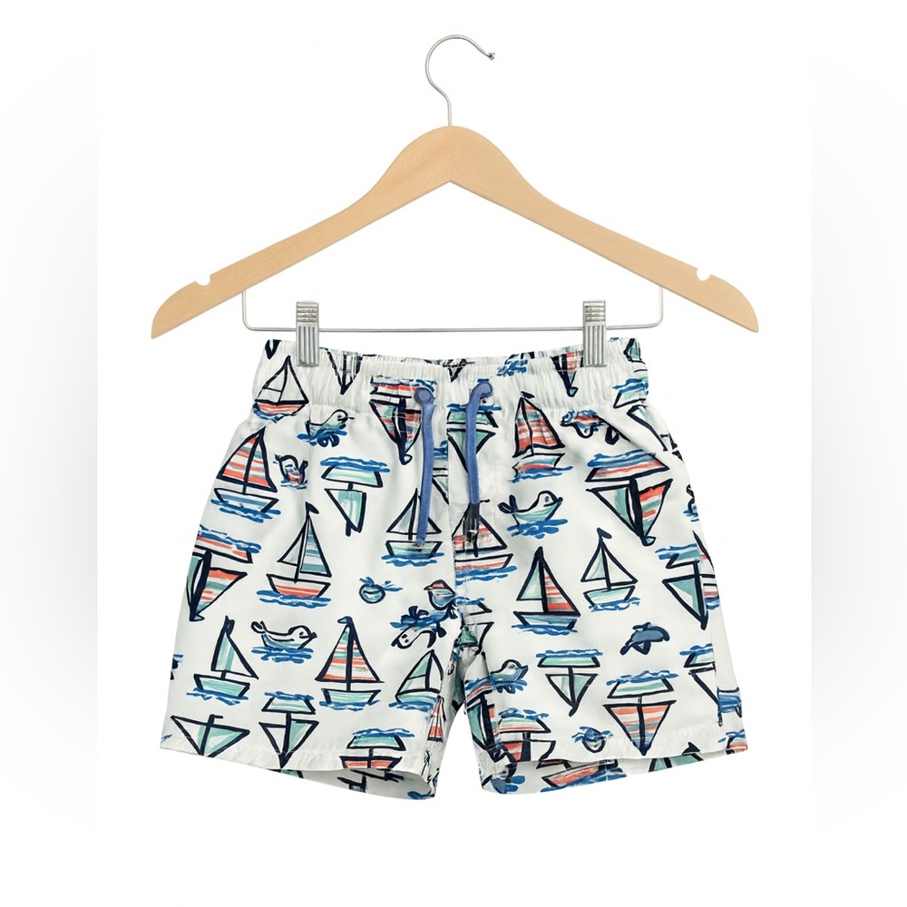 Cat & Jack Kids Swim Shorts - Multicolor Sailboat Print